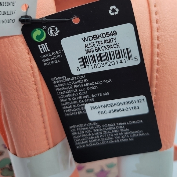 Loungefly Alice In Wonderland tea party Disney backpack - Picture 6 of 9